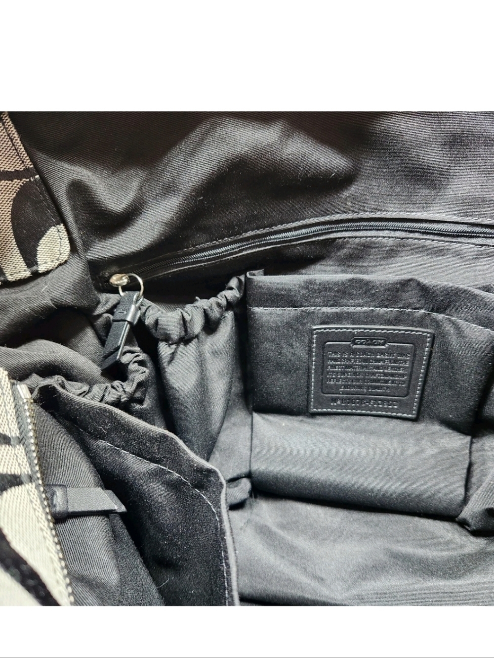 COACH Signature C Jacquard Tote Black Gray Baby Diaper Bag B1076-F13802 - Picture 11 of 16